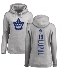 NHL Women's Adidas Toronto Maple Leafs #19 Joffrey Lupul Ash Backer Pullover Hoodie