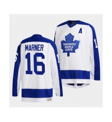 Men's Toronto Maple Leafs #16 Mitchell Marner White Classics Primary Logo Stitched Jersey