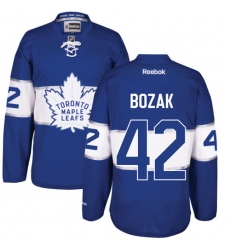 Men's Reebok Toronto Maple Leafs #42 Tyler Bozak Authentic Royal Blue 2017 Centennial Classic NHL Jersey