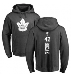 NHL Adidas Toronto Maple Leafs #42 Tyler Bozak Charcoal One Color Backer Pullover Hoodie