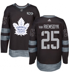 Men's Adidas Toronto Maple Leafs #25 James Van Riemsdyk Authentic Black 1917-2017 100th Anniversary NHL Jersey