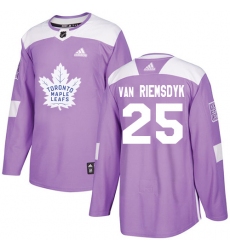 Youth Adidas Toronto Maple Leafs #25 James Van Riemsdyk Authentic Purple Fights Cancer Practice NHL Jersey