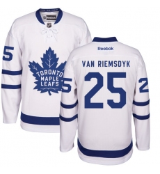 Youth Reebok Toronto Maple Leafs #25 James Van Riemsdyk Authentic White Away NHL Jersey