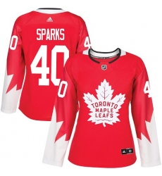 Women's Adidas Toronto Maple Leafs #40 Garret Sparks Authentic Red Alternate NHL Jersey