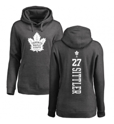 NHL Women's Adidas Toronto Maple Leafs #27 Darryl Sittler Charcoal One Color Backer Pullover Hoodie