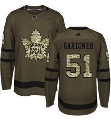 Men's Adidas Toronto Maple Leafs #51 Jake Gardiner Authentic Green Salute to Service NHL Jersey