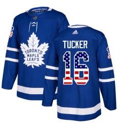 Men's Adidas Toronto Maple Leafs #16 Darcy Tucker Authentic Royal Blue USA Flag Fashion NHL Jersey