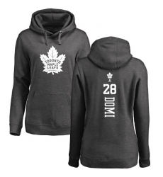NHL Women's Adidas Toronto Maple Leafs #28 Tie Domi Charcoal One Color Backer Pullover Hoodie