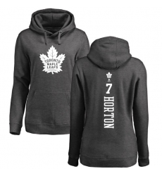 NHL Women's Adidas Toronto Maple Leafs #7 Tim Horton Charcoal One Color Backer Pullover Hoodie