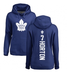 NHL Women's Adidas Toronto Maple Leafs #7 Tim Horton Royal Blue Backer Pullover Hoodie