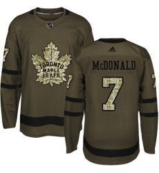 Youth Adidas Toronto Maple Leafs #7 Lanny McDonald Authentic Green Salute to Service NHL Jersey