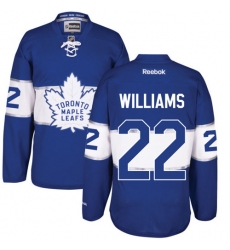 Men's Reebok Toronto Maple Leafs #22 Tiger Williams Premier Royal Blue 2017 Centennial Classic NHL Jersey
