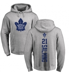 NHL Adidas Toronto Maple Leafs #21 Borje Salming Ash Backer Pullover Hoodie