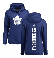 NHL Women's Adidas Toronto Maple Leafs #19 Bruce Boudreau Royal Blue Backer Pullover Hoodie