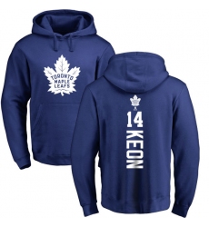 NHL Adidas Toronto Maple Leafs #14 Dave Keon Royal Blue Backer Pullover Hoodie