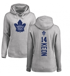 NHL Women's Adidas Toronto Maple Leafs #14 Dave Keon Ash Backer Pullover Hoodie