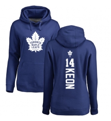 NHL Women's Adidas Toronto Maple Leafs #14 Dave Keon Royal Blue Backer Pullover Hoodie