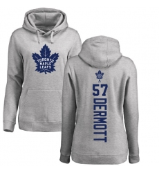 NHL Women's Adidas Toronto Maple Leafs #57 Travis Dermott Ash Backer Pullover Hoodie