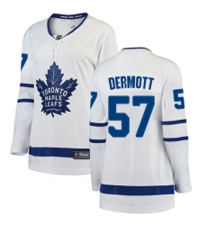 Women's Toronto Maple Leafs #57 Travis Dermott Authentic White Away Fanatics Branded Breakaway NHL Jersey