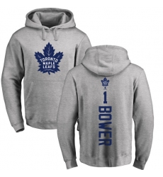 NHL Adidas Toronto Maple Leafs #1 Johnny Bower Ash Backer Pullover Hoodie