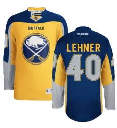 Men's Reebok Buffalo Sabres #40 Robin Lehner Authentic Gold New Third NHL Jersey