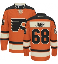 Youth Reebok Philadelphia Flyers #68 Jaromir Jagr Premier Orange New Third NHL Jersey