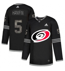 Men's Adidas Carolina Hurricanes #5 Noah Hanifin Black Authentic Classic Stitched NHL Jersey