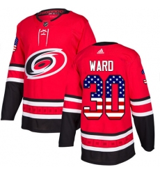 Youth Adidas Carolina Hurricanes #30 Cam Ward Authentic Red USA Flag Fashion NHL Jersey