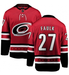 Youth Carolina Hurricanes #27 Justin Faulk Fanatics Branded Red Home Breakaway NHL Jersey