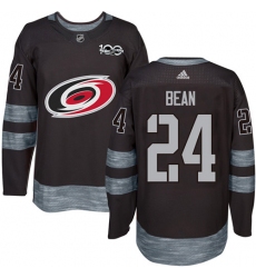 Men's Adidas Carolina Hurricanes #24 Jake Bean Premier Black 1917-2017 100th Anniversary NHL Jersey