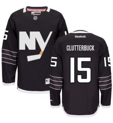 Women's Reebok New York Islanders #15 Cal Clutterbuck Authentic Black Third NHL Jersey