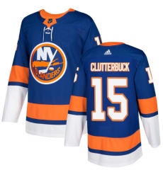 Youth Adidas New York Islanders #15 Cal Clutterbuck Premier Royal Blue Home NHL Jersey
