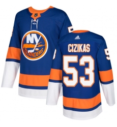 Youth Adidas New York Islanders #53 Casey Cizikas Premier Royal Blue Home NHL Jersey