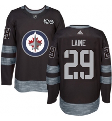 Men's Adidas Winnipeg Jets #29 Patrik Laine Premier Black 1917-2017 100th Anniversary NHL Jersey