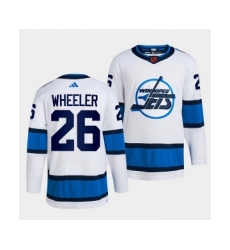 Men's Winnipeg Jets #26 Blake Wheeler White 2022 Reverse Retro Stitched Jersey