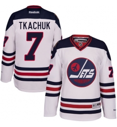 Men's Reebok Winnipeg Jets #7 Keith Tkachuk Premier White 2016 Heritage Classic NHL Jersey