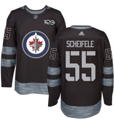 Men's Adidas Winnipeg Jets #55 Mark Scheifele Authentic Black 1917-2017 100th Anniversary NHL Jersey