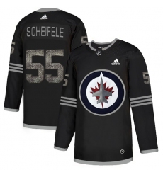 Men's Adidas Winnipeg Jets #55 Mark Scheifele Black Authentic Classic Stitched NHL Jersey