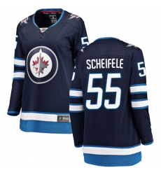 Women's Winnipeg Jets #55 Mark Scheifele Fanatics Branded Navy Blue Home Breakaway NHL Jersey