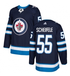 Youth Adidas Winnipeg Jets #55 Mark Scheifele Premier Navy Blue Home NHL Jersey