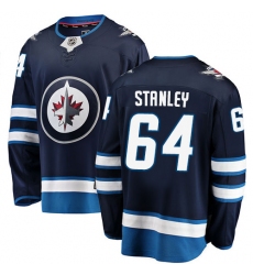 Youth Winnipeg Jets #64 Logan Stanley Fanatics Branded Navy Blue Home Breakaway NHL Jersey