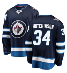 Youth Winnipeg Jets #34 Michael Hutchinson Fanatics Branded Navy Blue Home Breakaway NHL Jersey