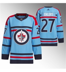 Men's Winnipeg Jets #27 Nikolaj Ehlers Light Blue Anniversary Primegreen Stitched Jersey