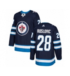 Youth Adidas Winnipeg Jets #28 Jack Roslovic Premier Navy Blue Home NHL Jersey