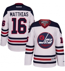Men's Reebok Winnipeg Jets #16 Shawn Matthias Authentic White 2016 Heritage Classic NHL Jersey