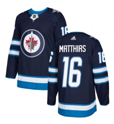 Youth Adidas Winnipeg Jets #16 Shawn Matthias Premier Navy Blue Home NHL Jersey
