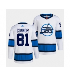 Men's Winnipeg Jets #81 Kyle Connor White 2022 Reverse Retro Stitched Jersey