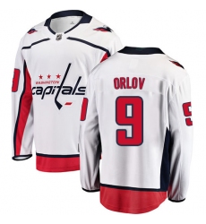 Men's Washington Capitals #9 Dmitry Orlov Fanatics Branded White Away Breakaway NHL Jersey