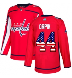 Men's Adidas Washington Capitals #44 Brooks Orpik Authentic Red USA Flag Fashion NHL Jersey