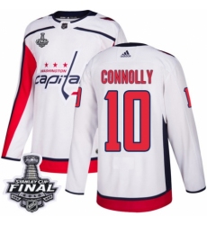 Youth Adidas Washington Capitals #10 Brett Connolly Authentic White Away 2018 Stanley Cup Final NHL Jersey